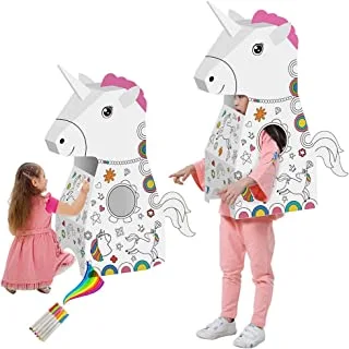 Eazy Kids Diy Doodle | Color & Paint | Art And Craft | 100% Recycled Paper | Birthday Gifts | Set Of 6 Sketch Pen | Wearable Unicorn | 3Years+ |Multicolor