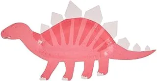 Ginger Ray Party Like a Dinosaur Pink Paper Plates-8 Pack
