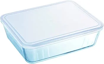 Pyrex cook & freeze clear glass rectangular bowl/dish/container with lid 2.6 liter clear glass (2437046) food storage container,glass baking dish with lid