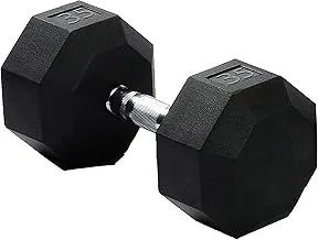 SPRI Dumbbells الأوزان اليدوية الفاخرة المغلفة بالمطاط الكروم مقبض الدمبل لجميع الأغراض (متوفر في 3 ، 5 ، 8 ، 10 ، 12 ، 15 ، 20 ، 25 ، 30 ، 35 ، 30 ، 45 ، 50 جنيه)