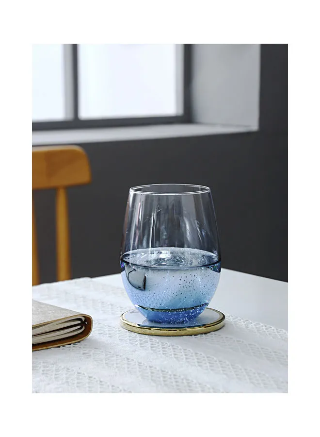 Shuer Electroplating Star Egg Cup Glass Blue 9.4x12cm