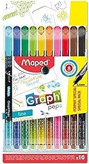Maped Fineliners Graph Pens 10-Piece Set, Multicolor