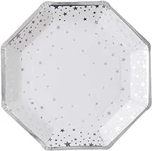 Ginger Ray Silver Foiled Star Plates 8-Pieces