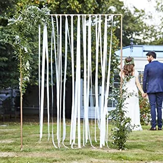 الزنجبيل راي الشريط الأبيض معلقة خلفية الزفاف ، بطول 80 متر