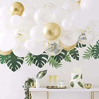Ginger Ray Botanical Hen Party Wedding Gold Chrome Balloon Arch with Eucalyptus Wedding Wedding