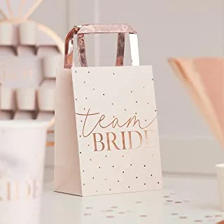 Ginger Ray Pink Team Bride Rose Gold Foiled Party Bags 5-Pieces