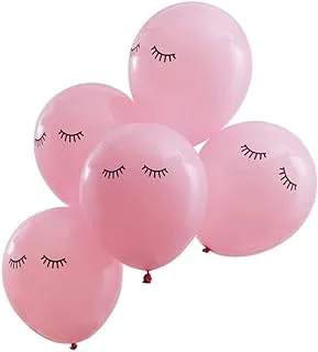 Ginger Ray Sleepy Eyes Printed Balloons 10-Pieces, 12-Inch Size, Pink