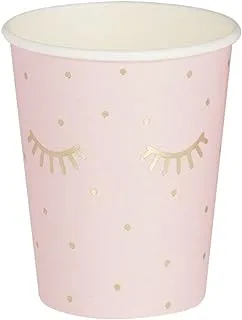 Ginger Ray Pamper Party Paper Cups 8-Pieces, Pink