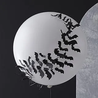 Ginger Ray Giant White Halloween Balloon with 3D Bats ideal for Halloween party Decoration