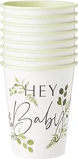 Ginger Ray Botanical Baby Shower Paper Party Cups, 8 Pack