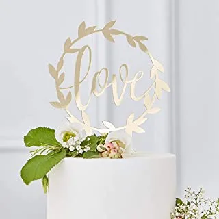 Ginger Ray Acrylic Love Cake Topper, Gold