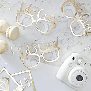 Ginger Ray Gold Foiled Paper Party Funglasses Photobooth Props, One Size, 8 Pack