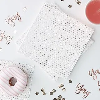 Ginger Ray Spotty Rose Gold Foiled Napkins 16-Pieces
