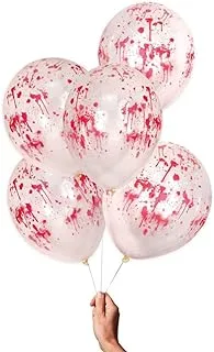 Ginger Ray Blood Print Clear Halloween Party Decorative Balloons 5 Pack