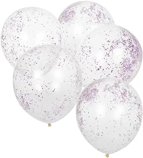 Ginger Ray Pink Pamper Party Glitter Decorative Confetti Balloons, 5 Pack