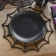 Ginger Ray POI-129 Spider Web Felt Placemat Halloween Party Place Mat, Black