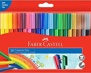 Faber-Castell Connector Colour Marker Pen 20-Pieces, Multicolour