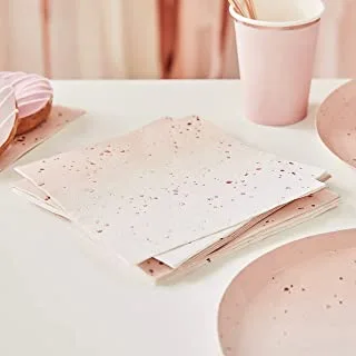 Ginger Ray Ombre Foiled Paper Napkin 16-Pieces Pack, Rose Gold
