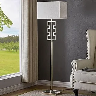 Crestview Collection Metal Silver Leaf Finish Floor Lamp
