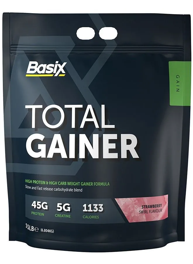 Basix Basix - Total Gainer - Strawberry Swirl - 15 Lb