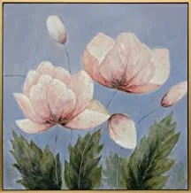 لوحة زيتية مصنوعة يدويًا من Crestview Collection باللون الوردي