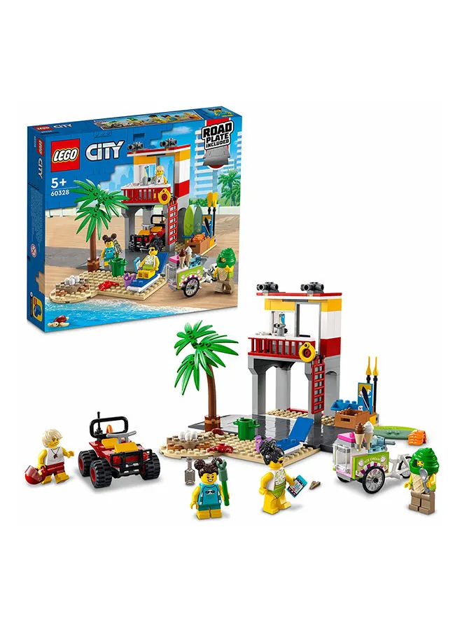 LEGO 60328 City Beach Lifeguard Station  Building Kit 211 Pieces 5+ Years