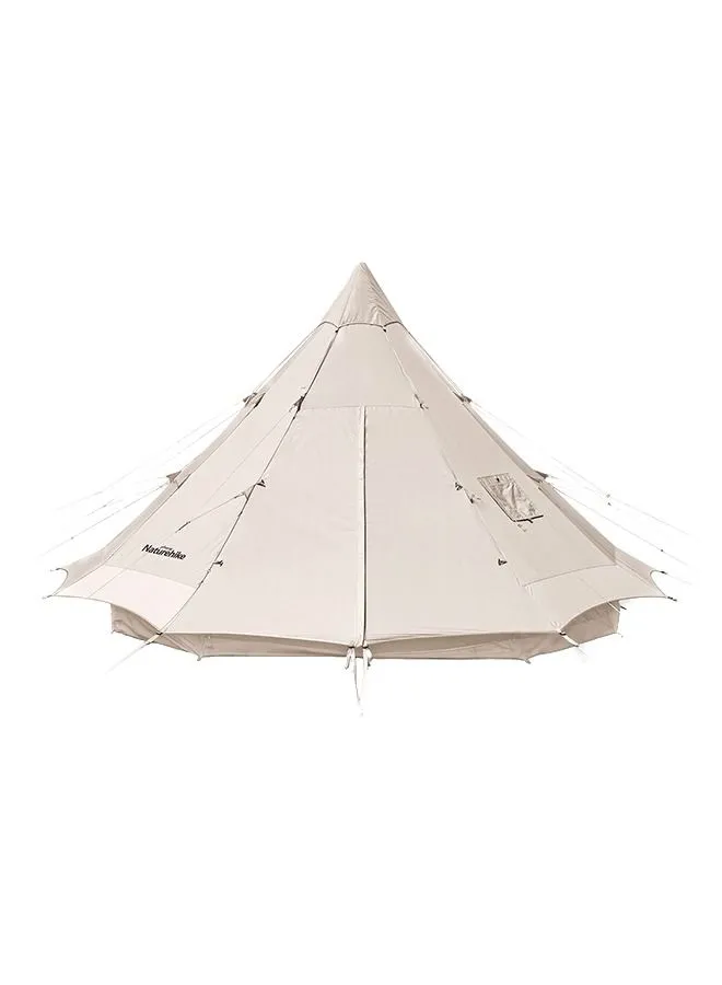 Naturehike Octagon Ranch Pyramid Tent مع تنورة ثلجية تتسع لـ5-8 أشخاص - الرمال المتحركة الذهبية مع تنورة ثلجية