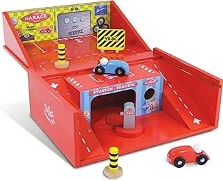 Vilac 2328 Garage with Cars and Accessories Wooden Toy