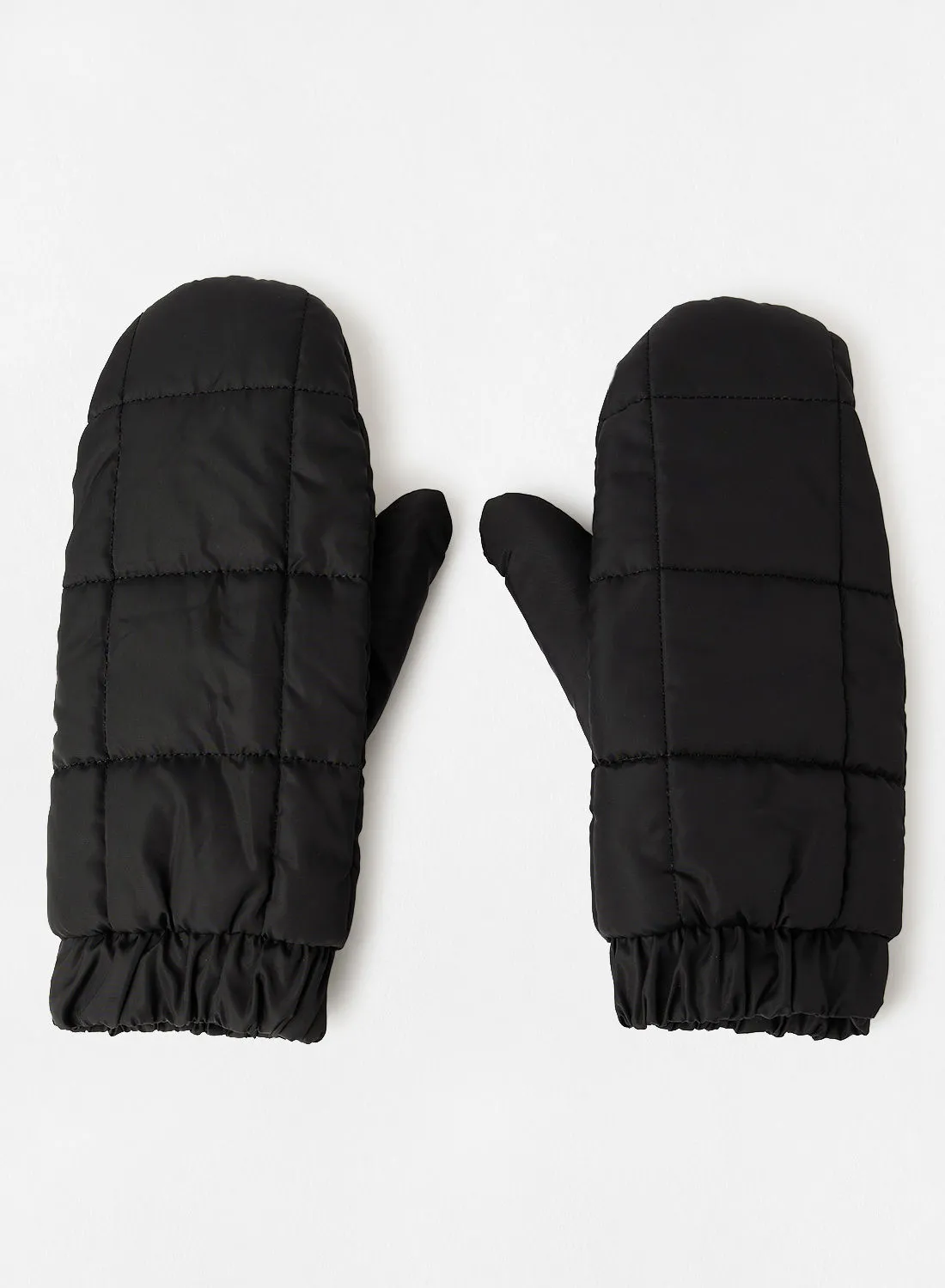 SELECTED FEMME Quilted Mittens Black