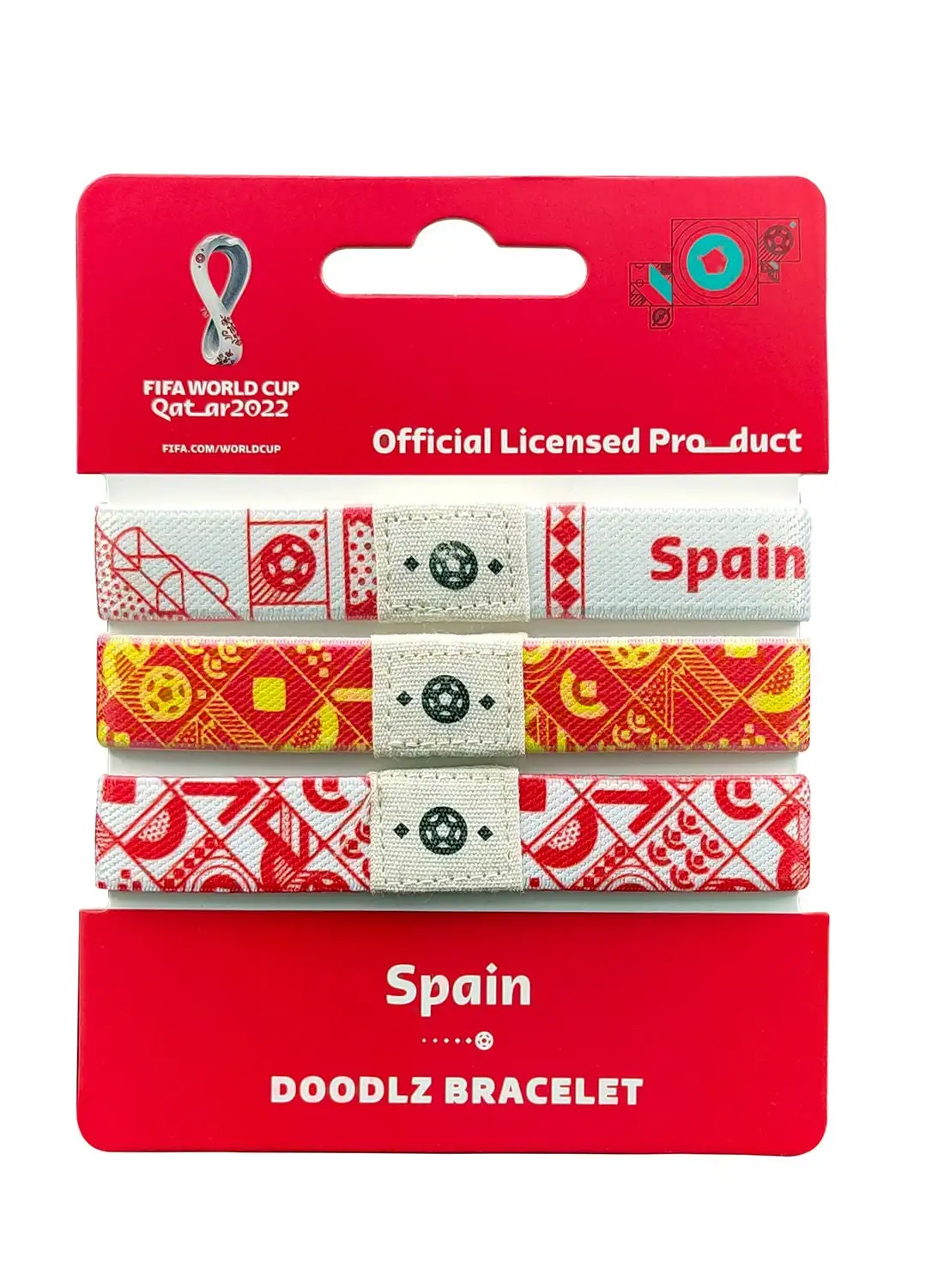FIFA Fabric Fashionable Qatar 2022 World Cup Country Team Doodlz Nylon Bracelet - Spain