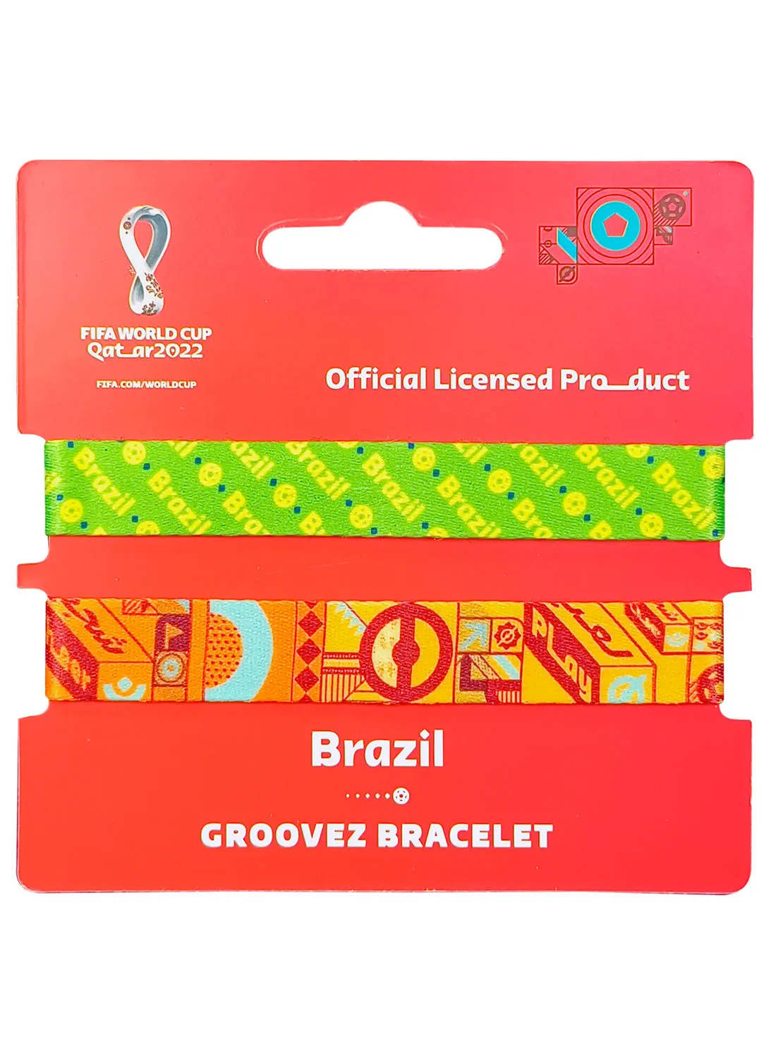 FIFA Fabric Fashionable Qatar 2022 World Cup Country Team Nylon Wrist Band - Brazil