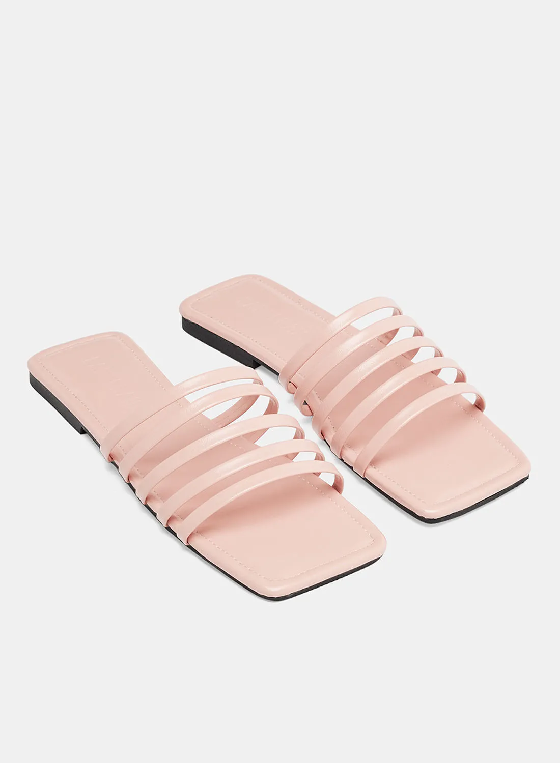 LABEL RAIL Casual PU Flat Sandals Pink
