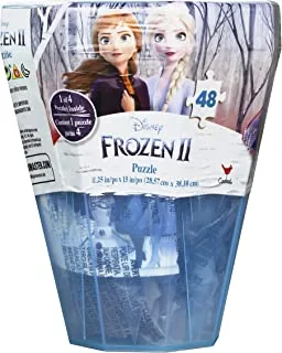 Disney Frozen 2 48-Piece Surprise Puzzle in Plastic Gem-Shaped Storage Case