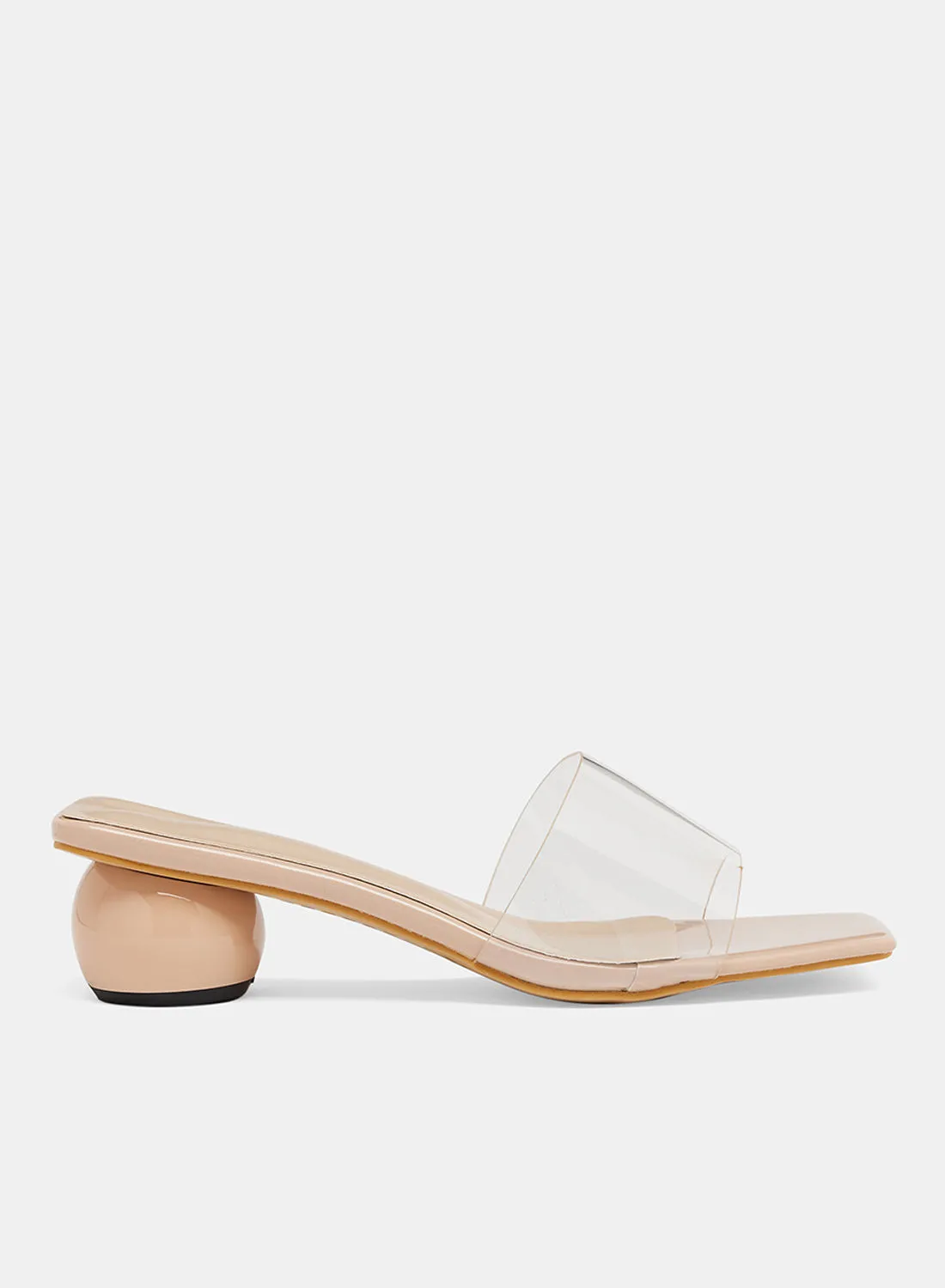 LABEL RAIL Clear Square Toe Sandals Pink