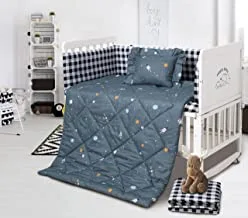 Hours 5-Pieces Star Printed Bedding Set Small Single Size Lucas-044