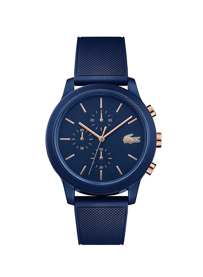 LACOSTE Men's Silicone Analog Wrist Watch 2011013 - 44 mm - Blue