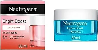Neutrogena Gel Cream, Bright Boost, 50 ml, Red & Face Moisturizer Water Gel, Hydro Boost, Normal to Combination Skin, 50ml