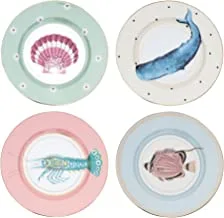 Yvonne Ellen Under the Sea Mix Side Plates 4-Piece Set, 4 cm x 20 cm Size