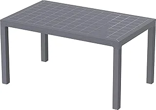 Cosmoplast Cedargrain 6-seater Resin Outdoor Dining Table - Dark Grey