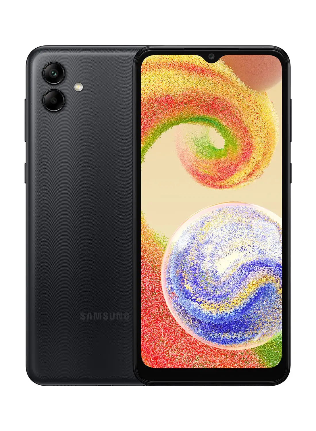 هاتف Samsung Galaxy A04 ثنائي الشريحة باللون الأسود ، وذاكرة وصول عشوائي (RAM) سعة 3 جيجابايت ، وذاكرة داخلية سعة 32 جيجابايت - إصدار الشرق الأوسط