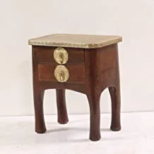 طاولة جانبية خشبية ، بني - 1116
