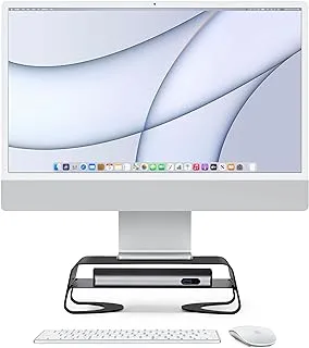 Twelve South Curve Riser Monitor Stand | Ergonomic Desktop Stand With Storage Shelf For Imac And Displays, Matte Black