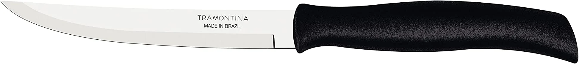 Tramontina Athus 5 Inches Steak Knife with Plain Edge Stainless Steel Blade and Black Polypropylene Handle