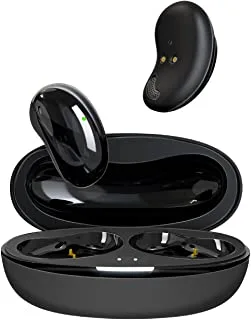 Promate True Wireless Earbuds, In-Ear Bluetooth v5.1 ENC Mini Earphones with 4 Noise Cancelling Mics, 33H Playtime, Smart Touch Controls and Wireless Charging Case for iPhone 14,Galaxy S22,Teeny Black