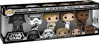 فانكو بوب! فينيل: Star Wars - Darth Vader و Stormtrooper و Luke Skywalker و Princess Leia و Chewbacca - 5 Pack (Shared Galactic Convention ، Amazon Exclusive)