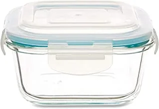 حاوية تخزين الطعام الزجاجية من نيوفلام كلوك بغطاء ، حاويات خالية من مادة BPA محكمة الغلق وآمنة للفرن (0.32 لتر)