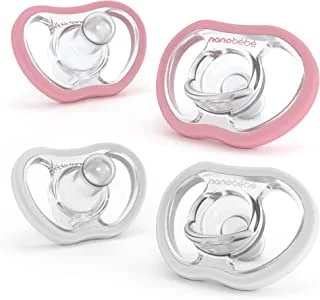 Active Pacifier - 4 pack- 4m+ Pink & White