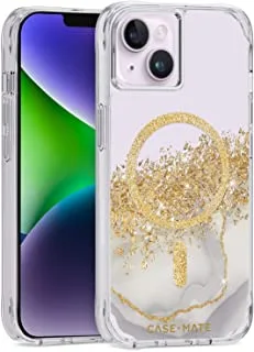 Case-Mate iPhone 14 Case - Karat Marble [10FT Drop Protection] [Compatible with MagSafe] Magnetic Cover with Cute Bling Sparkle for iPhone 14 6.1