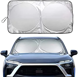 NALANDA Car Windshield Sun Shade with Storage Pouch Foldable Sunshade Car Sun Visor Effectively Blocks UV Rays Front Windshield Protection Car Interior Cooler Accessories (XLarge (167 x 95 cm))