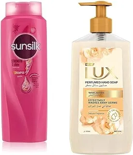 Sunsilk Shampoo Shine & Strength, 700Ml & Lux Perfumed Hand Wash Velvet Touch, 500Ml